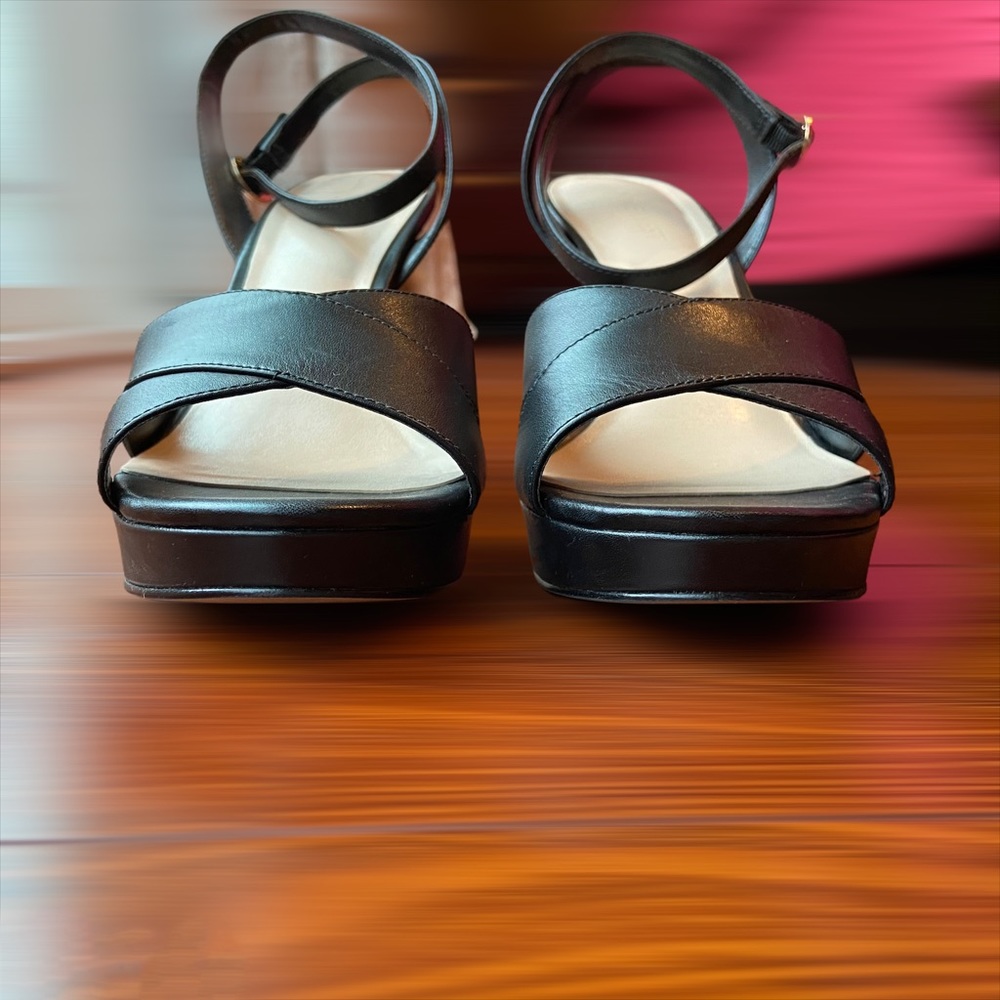 Nine West Quisha Leather Heeled Platform Sandals size 8.5 - Picture 6 of 13